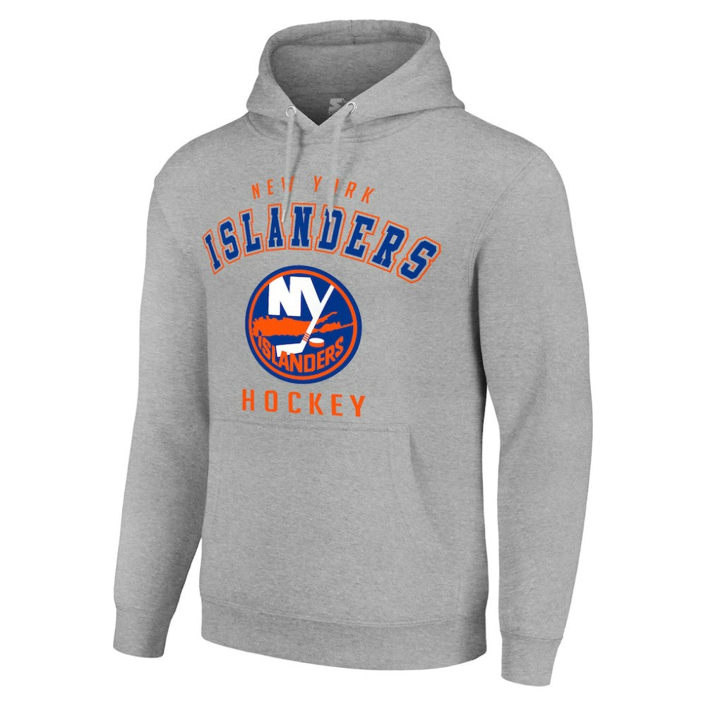 New York Islanders Starter Logo Pullover Hoodie - Heather Gray | NHL discount