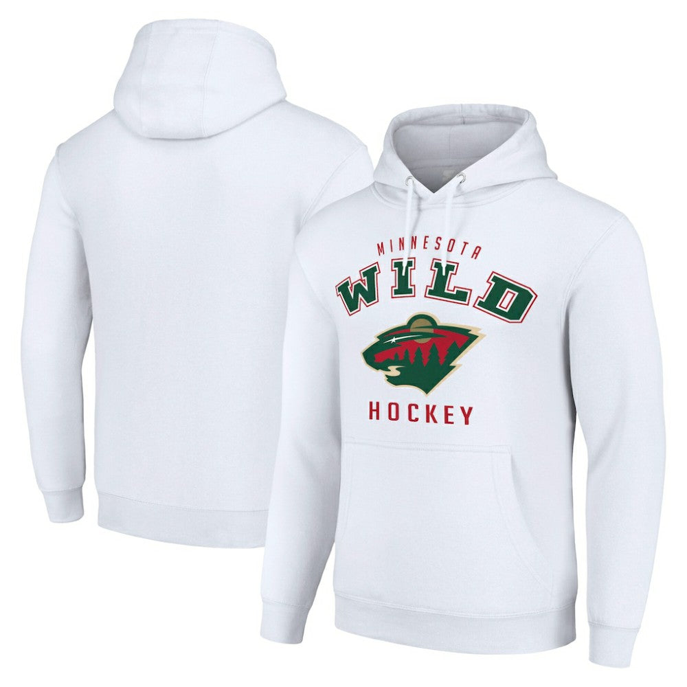 Minnesota Wild Starter Logo Pullover Hoodie - White | NHL Clearance