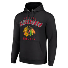 Chicago Blackhawks Starter Logo Pullover Hoodie - Black | NHL discount