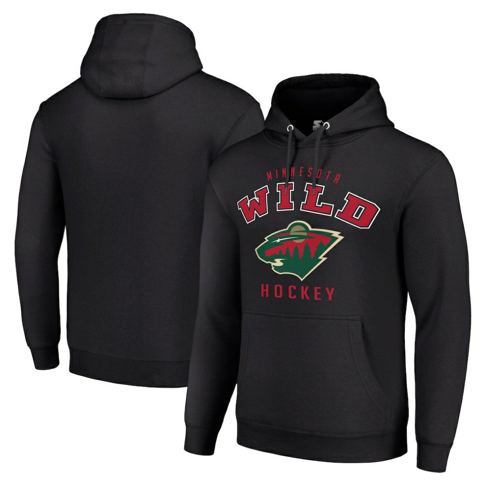 Minnesota Wild Starter Logo Pullover Hoodie - Black | NHL on sale