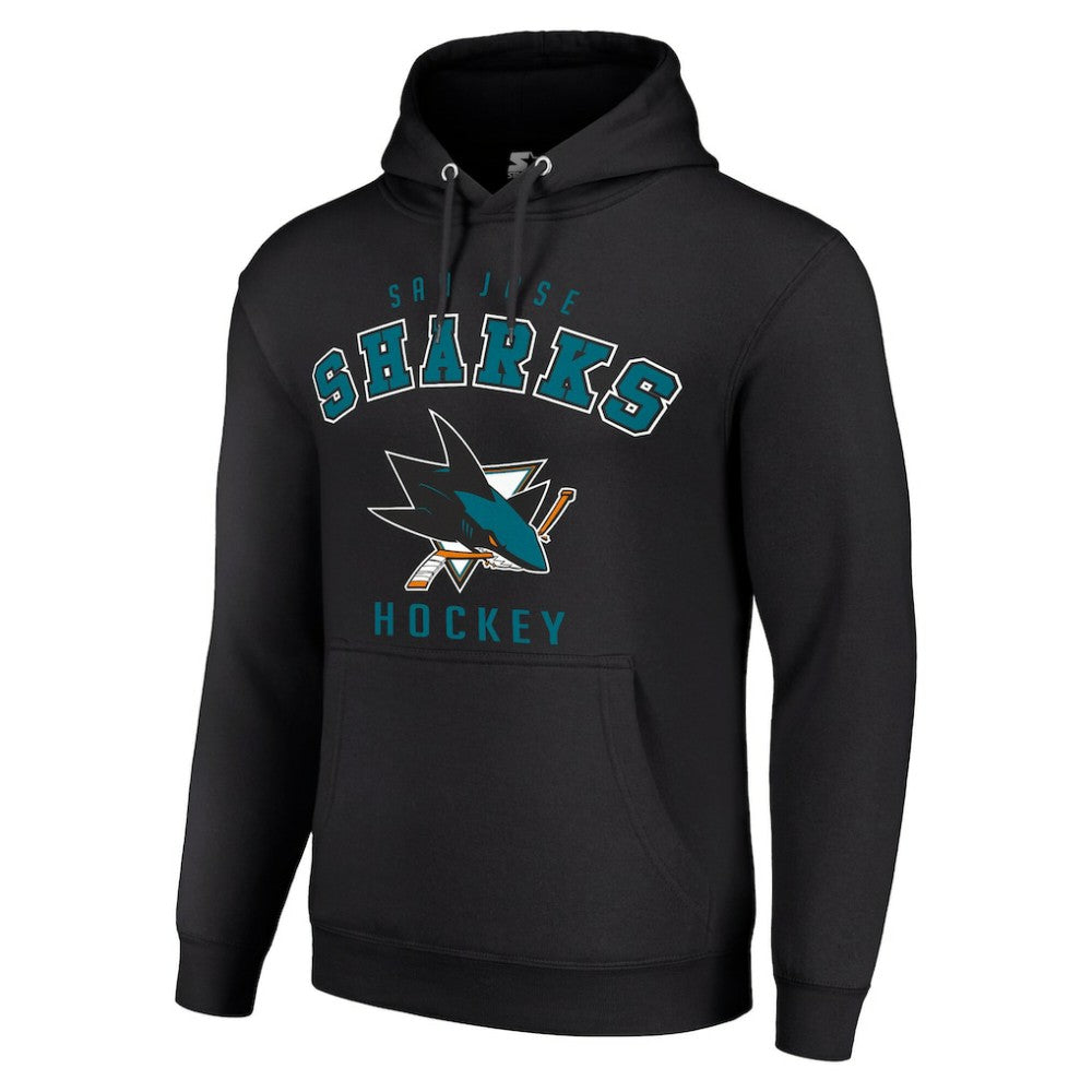 San Jose Sharks Starter Logo Pullover Hoodie - Black | NHL Lifestyle