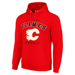 Calgary Flames Starter Logo Pullover Hoodie - Red | NHL Lifestyle