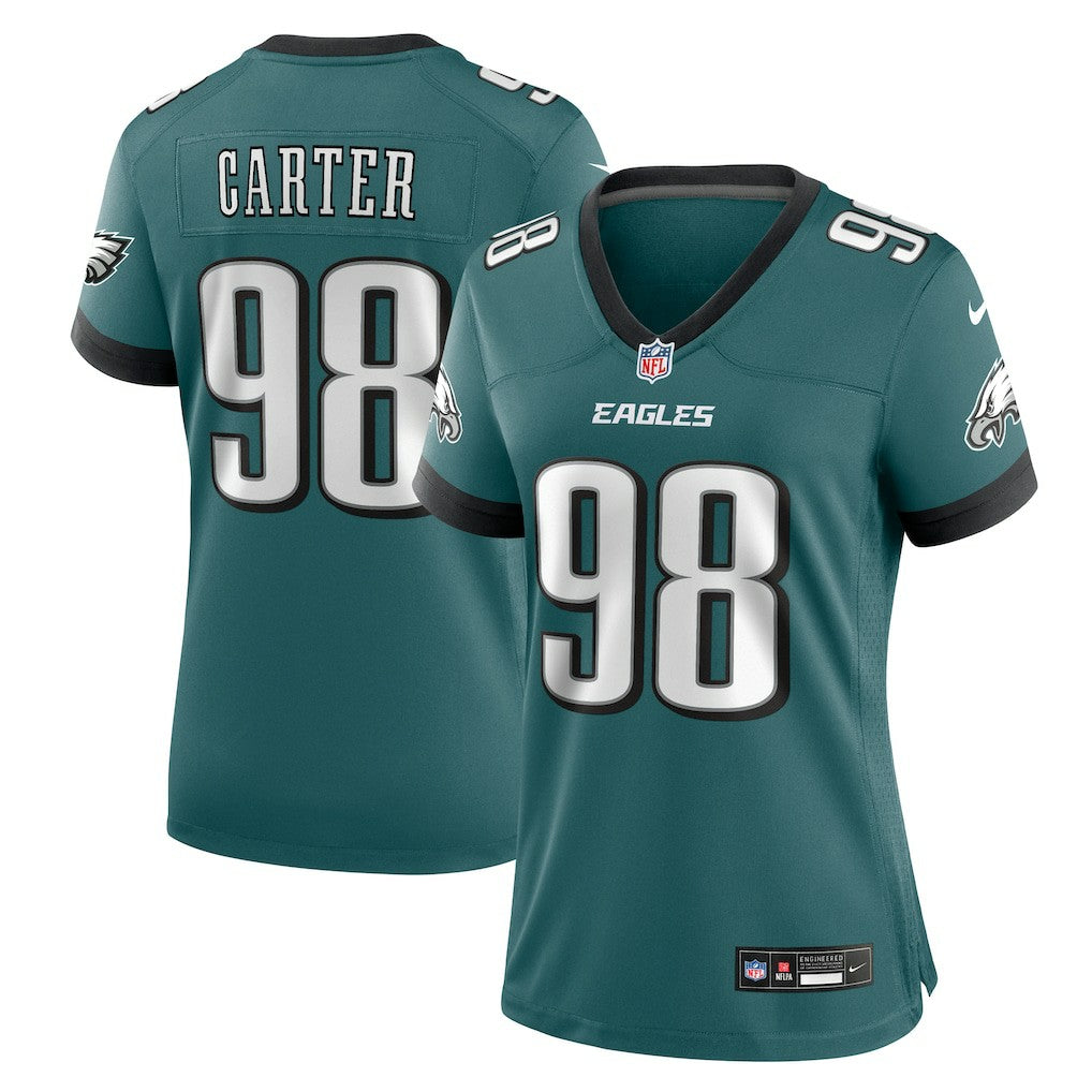 Jalen Carter Philadelphia Eagles Women's Team Game Jersey - Midnight Green - Nike