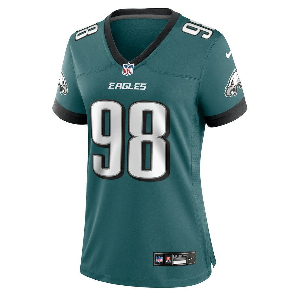 Jalen Carter Philadelphia Eagles Women's Team Game Jersey - Midnight Green - Nike