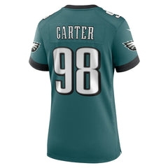 Jalen Carter Philadelphia Eagles Women's Team Game Jersey - Midnight Green - Nike