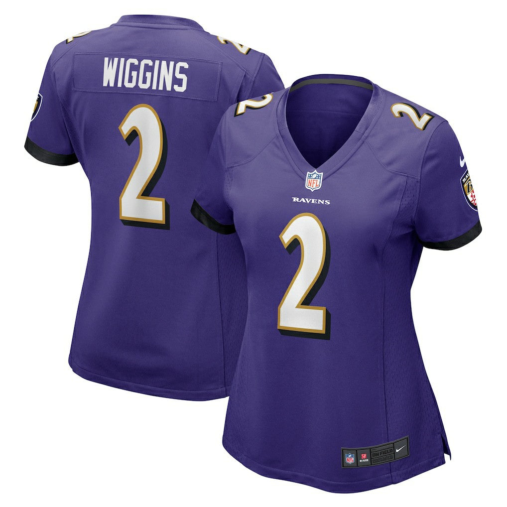 Nate Wiggins Baltimore Ravens Women's Game Jersey - Purple - Nike