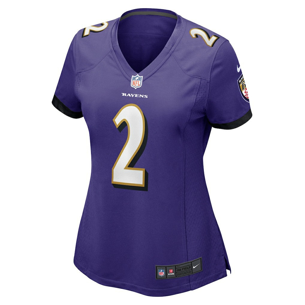Nate Wiggins Baltimore Ravens Women's Game Jersey - Purple - Nike