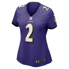 Nate Wiggins Baltimore Ravens Women's Game Jersey - Purple - Nike