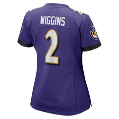 Nate Wiggins Baltimore Ravens Women's Game Jersey - Purple - Nike