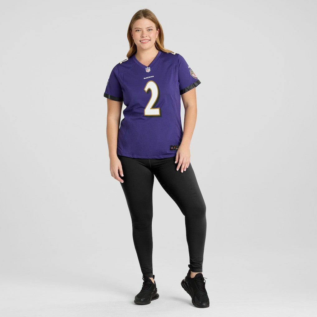 Nate Wiggins Baltimore Ravens Women's Game Jersey - Purple - Nike