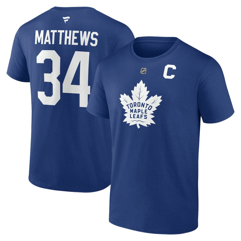 Auston Matthews Toronto Maple Leafs Fanatics Authentic Stack Name & Number T-Shirt - Blue | Fanatics near me