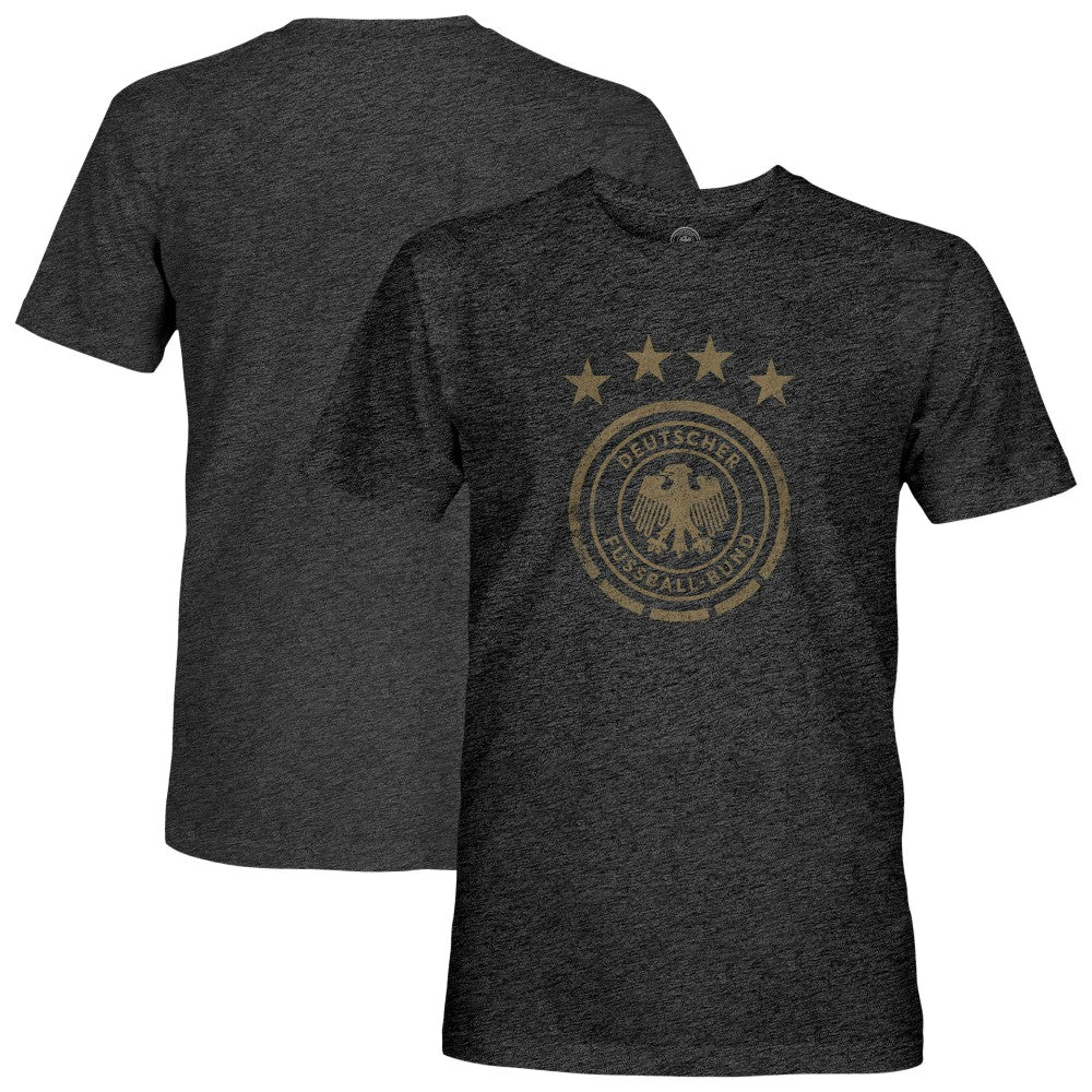 Germany National Team 1863FC Mono Badge Vintage Tri-Blend T-Shirt Heather Black