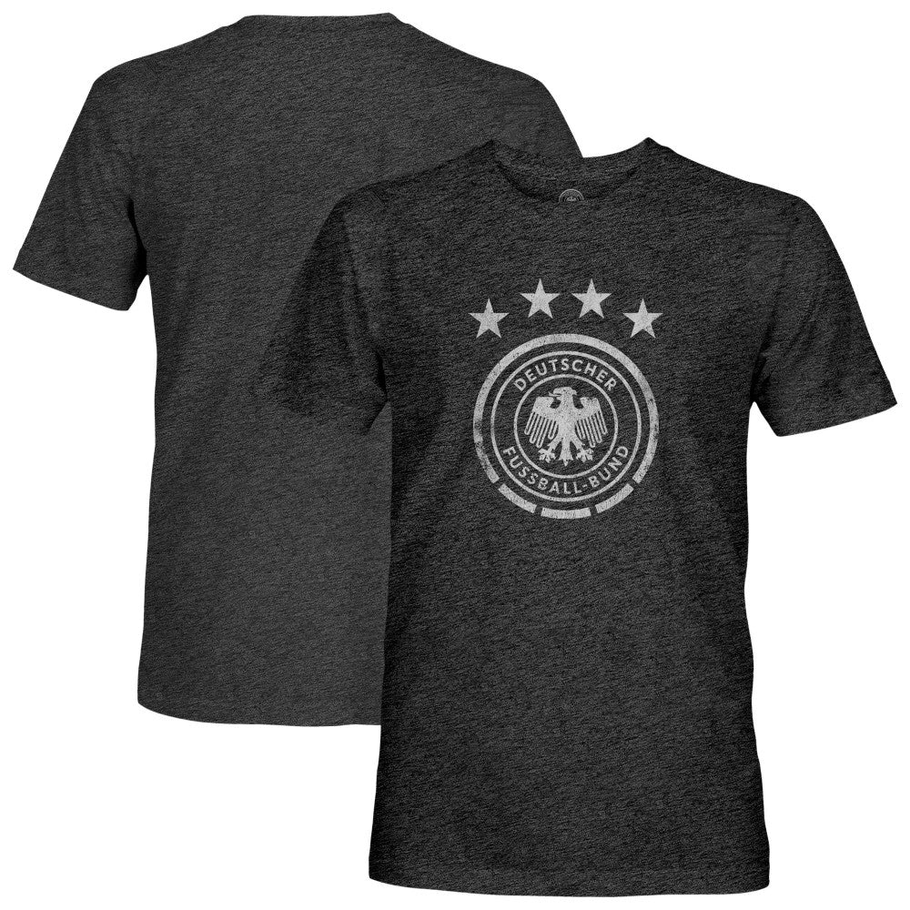 Germany National Team 1863FC Mono Badge Vintage Tri-Blend T-Shirt Heather Black