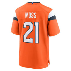 Riley Moss Denver Broncos Team Game Jersey - Orange - Nike