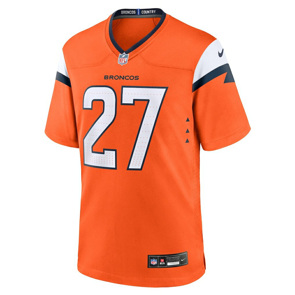 Damarri Mathis Denver Broncos Team Game Jersey - Orange - Nike