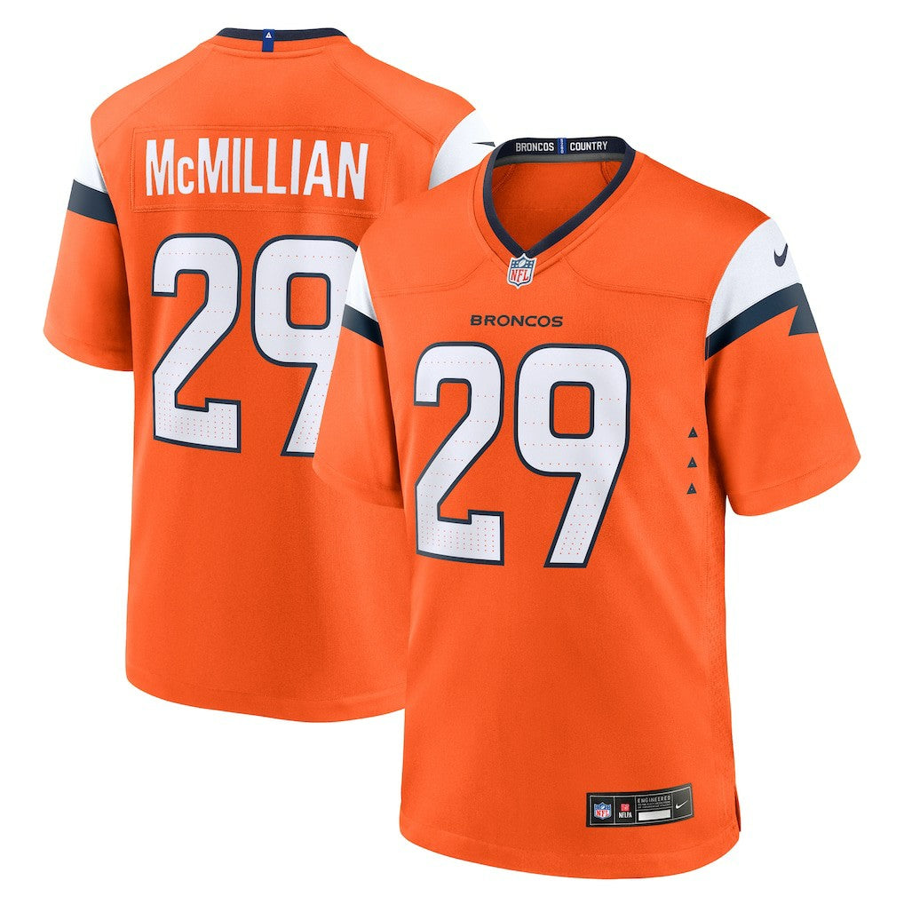 Ja'Quan McMillian Denver Broncos Team Game Jersey - Orange - Nike