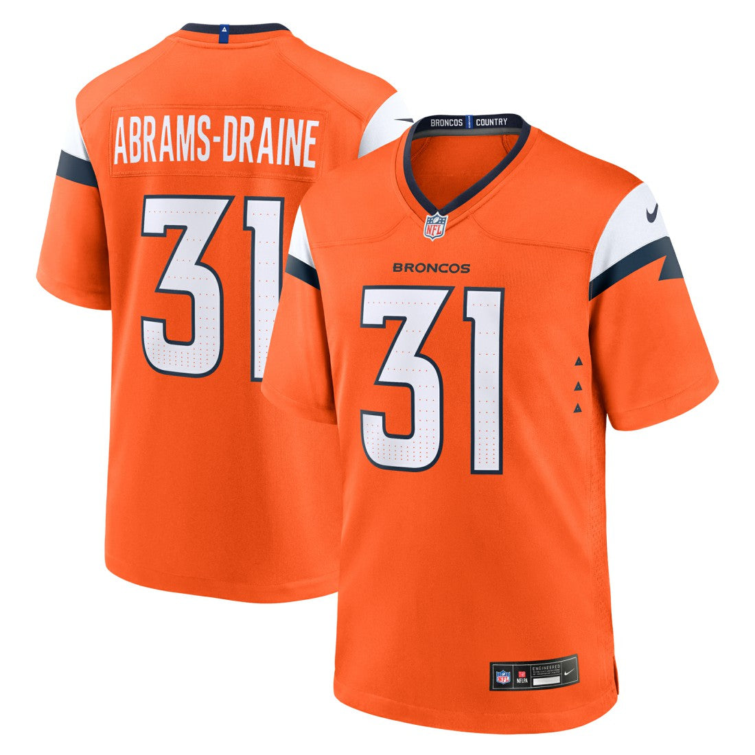 Kris Abrams-Draine Denver Broncos Team Game Jersey - Orange - Nike