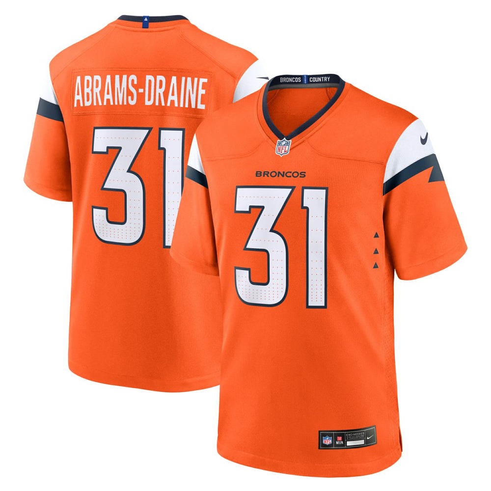 Kris Abrams-Draine Denver Broncos Team Game Jersey - Orange - Nike