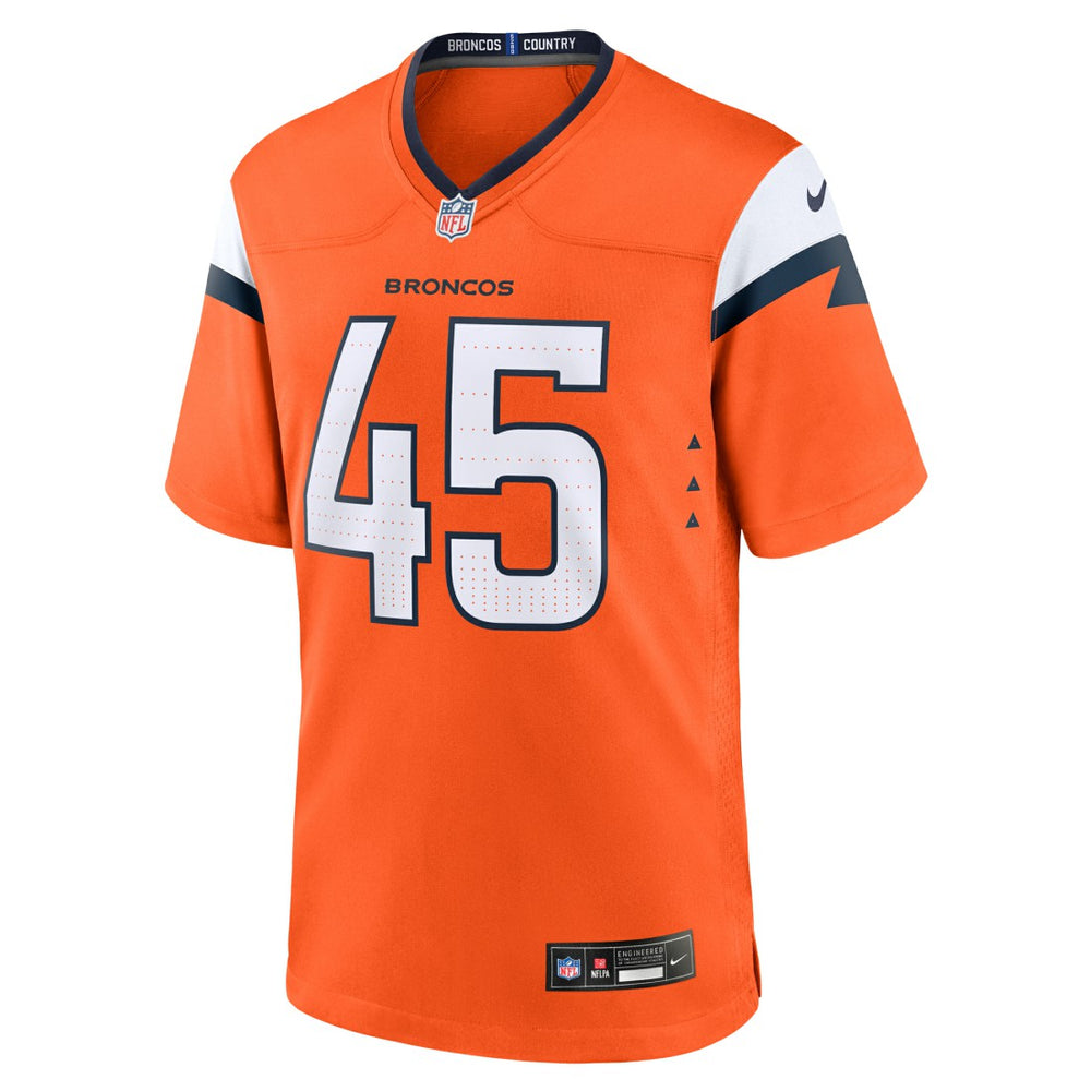Nate Adkins Denver Broncos Team Game Jersey - Orange - Nike