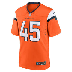 Nate Adkins Denver Broncos Team Game Jersey - Orange - Nike
