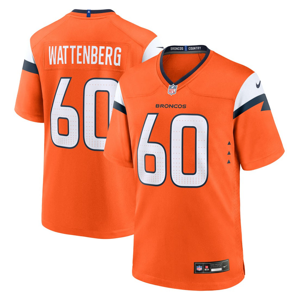 Luke Wattenberg Denver Broncos Team Game Jersey - Orange - Nike