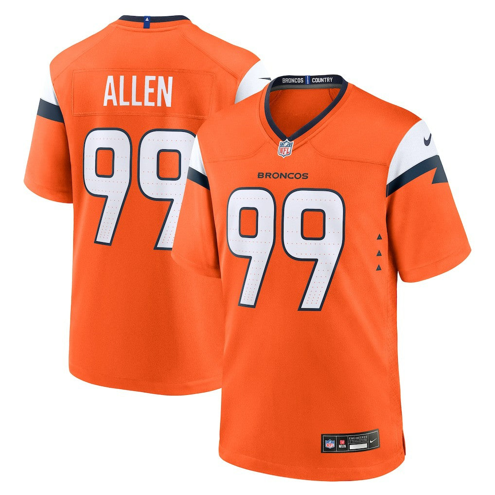 Zach Allen Denver Broncos Team Game Jersey - Orange - Nike