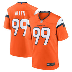 Zach Allen Denver Broncos Team Game Jersey - Orange - Nike