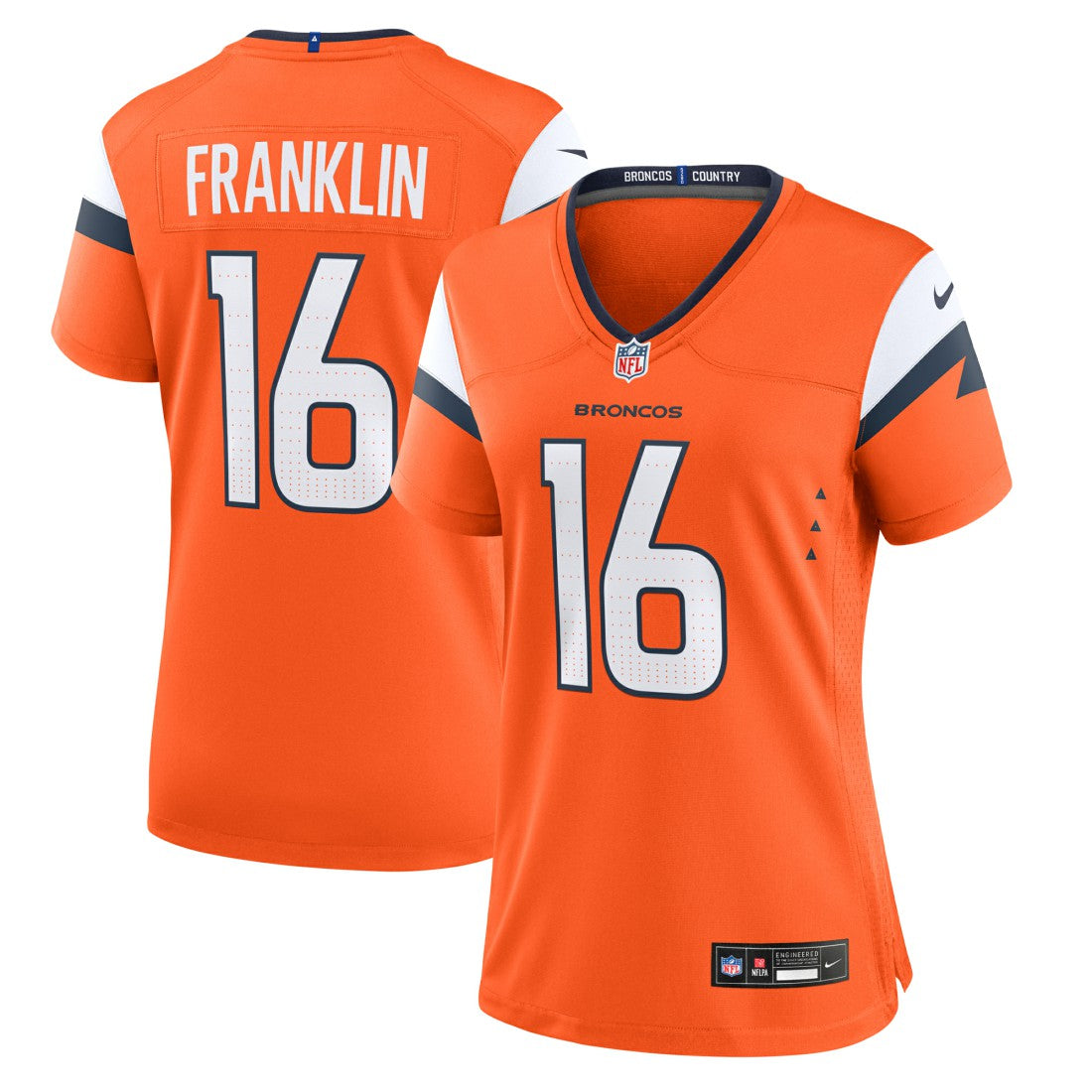 Troy Franklin Denver Broncos Women's Team Game Jersey - Orange - Nike