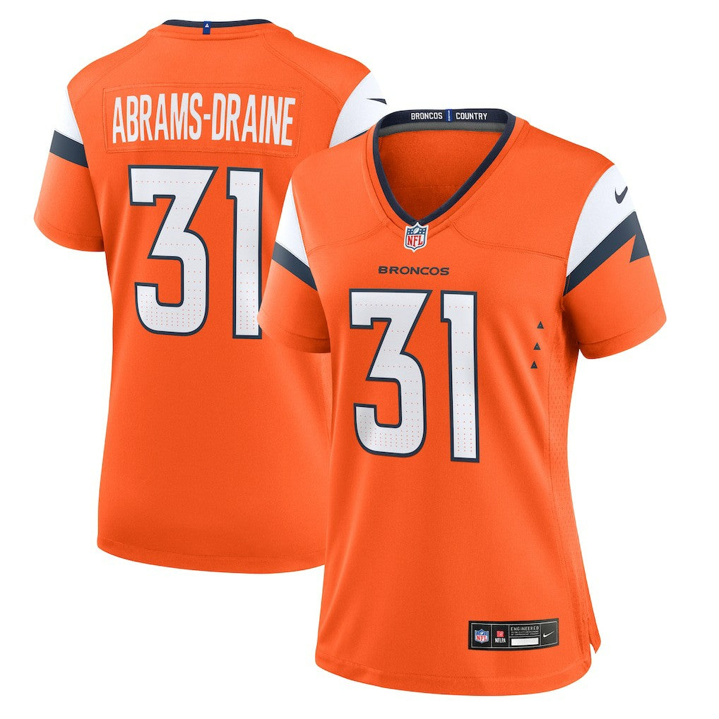 Kris Abrams-Draine Denver Broncos Women's Team Game Jersey - Orange - Nike