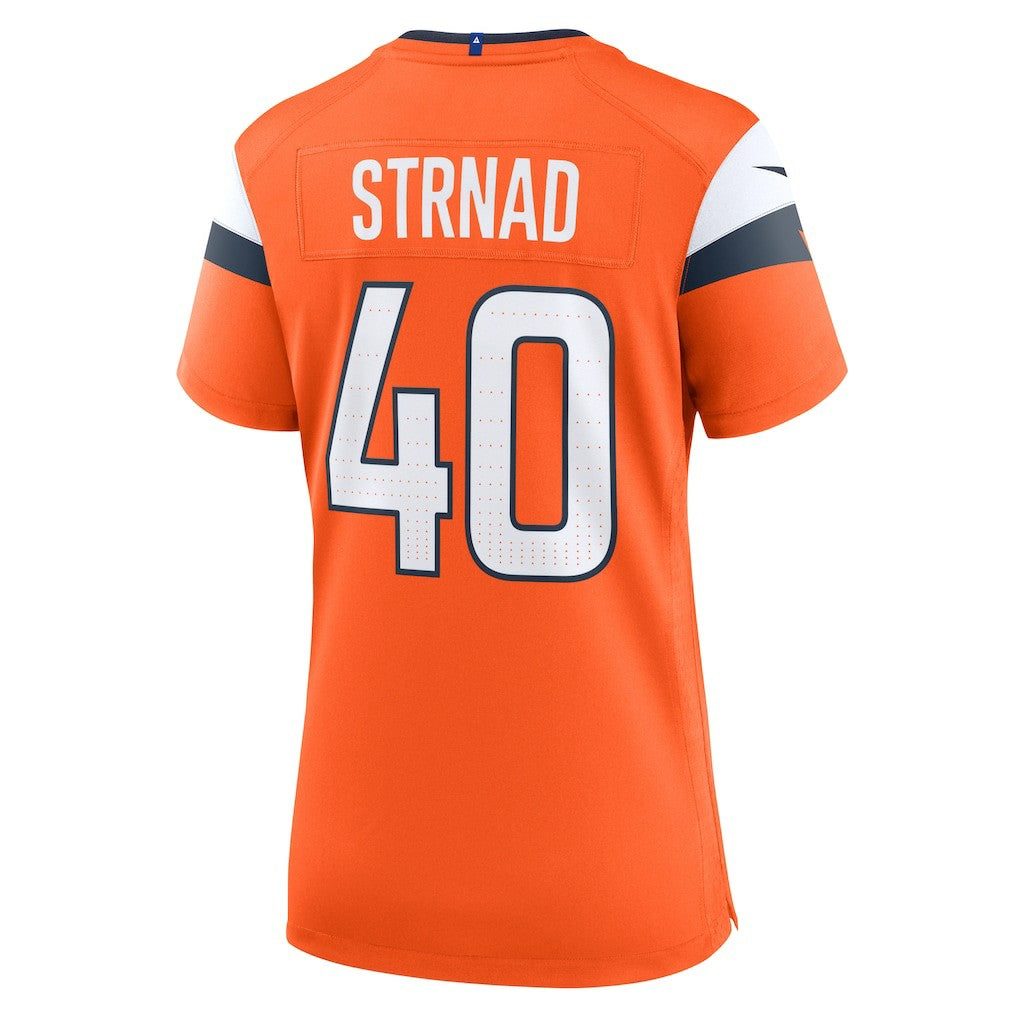 Justin Strnad Denver Broncos Women's Team Game Jersey - Orange - Nike