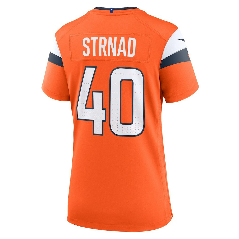 Justin Strnad Denver Broncos Women's Team Game Jersey - Orange - Nike