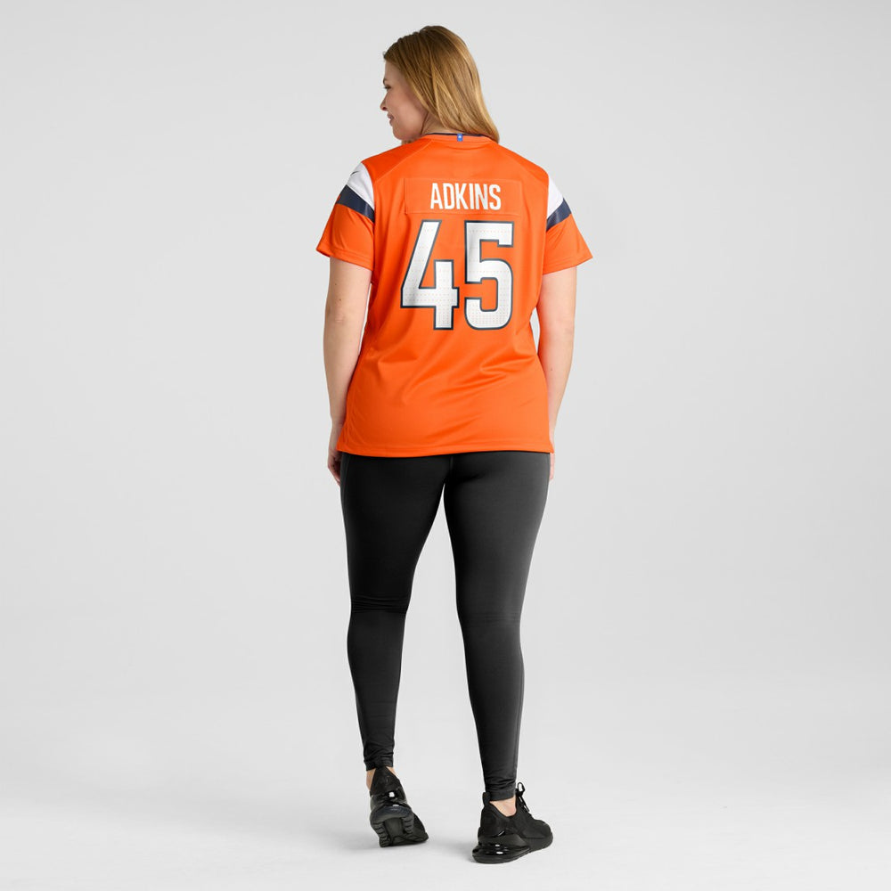 Nate Adkins Denver Broncos Women's Team Game Jersey - Orange - Nike