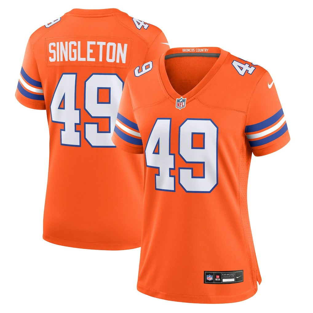 Alex Singleton Denver Broncos Women's Alternate Game Jersey - Orange - Nike