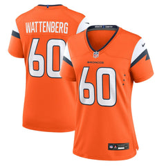 Luke Wattenberg Denver Broncos Women's Team Game Jersey - Orange - Nike