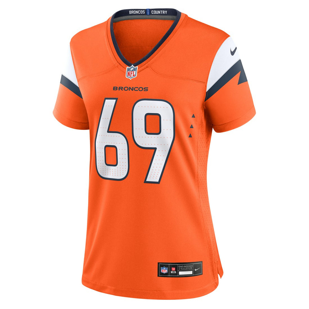 Mike McGlinchey Denver Broncos Women's Team Game Jersey - Orange - Nike