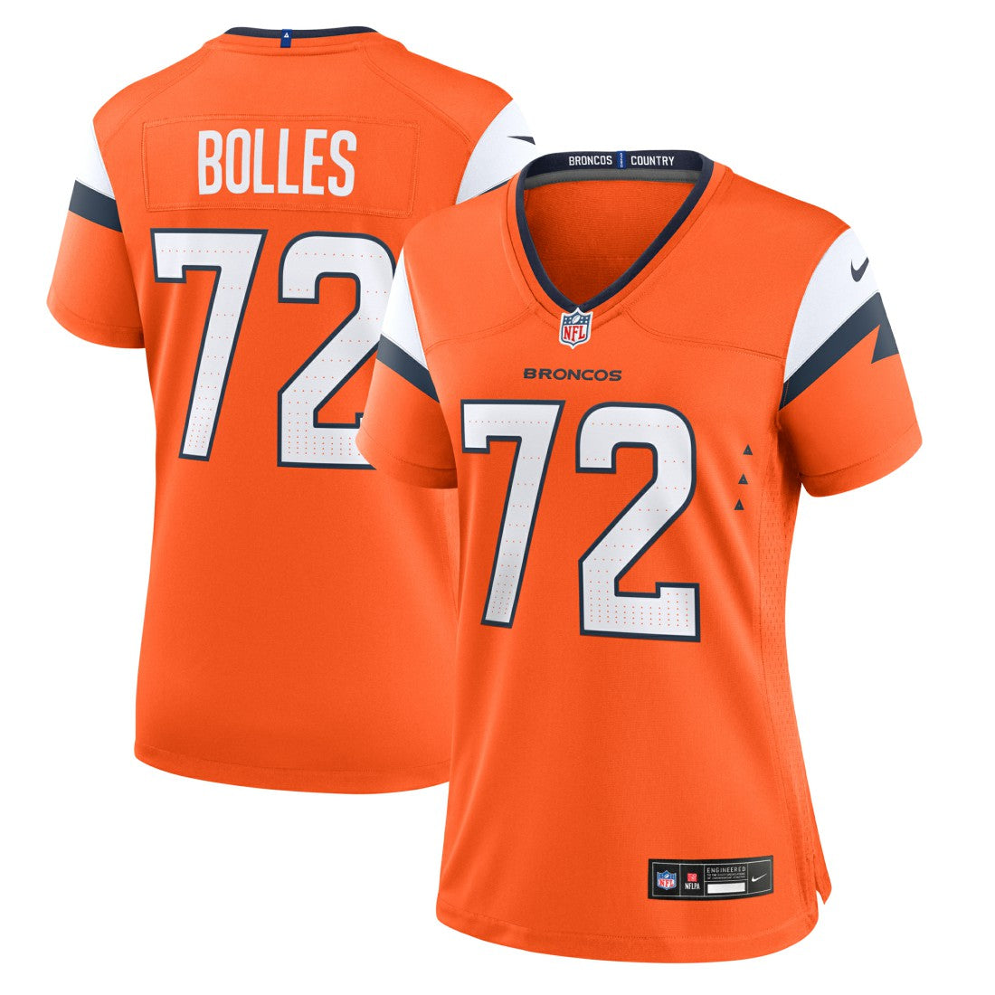 Garett Bolles Denver Broncos Women's Team Game Jersey - Orange - Nike