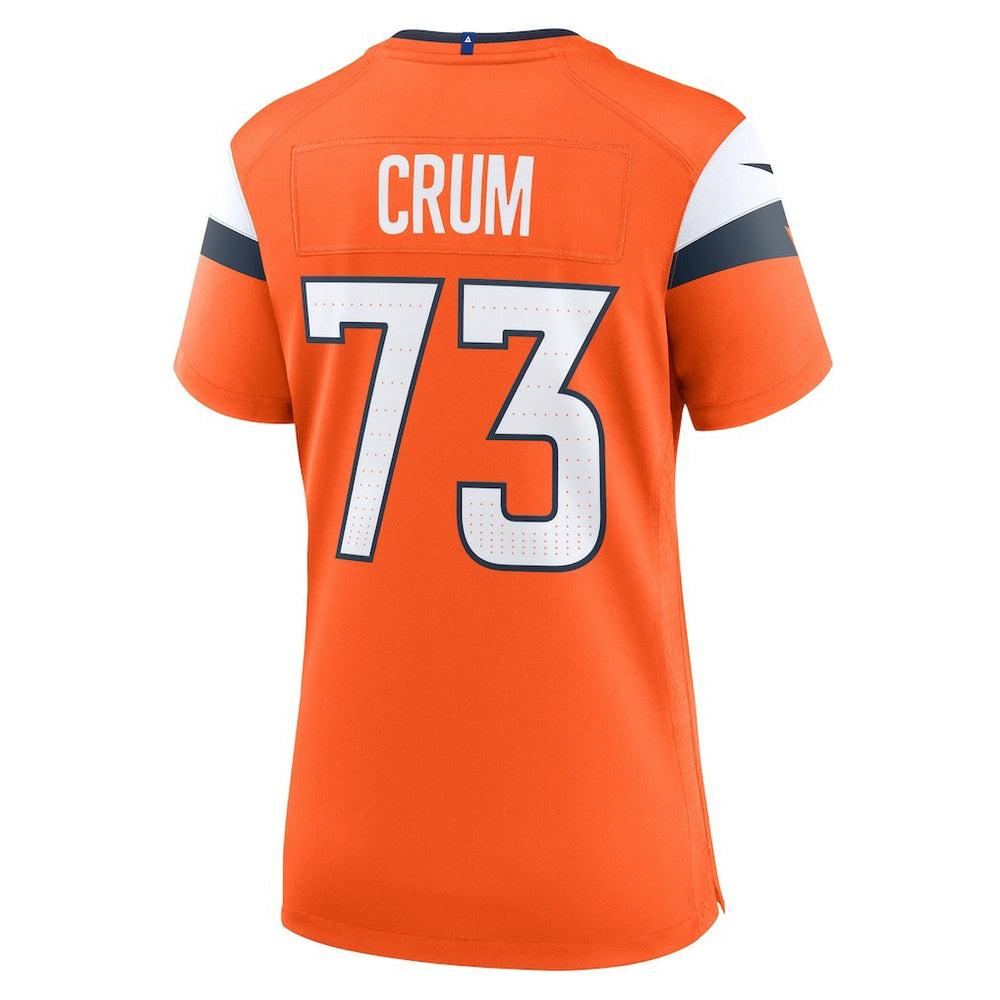 Frank Crum Denver Broncos Women's Team Game Jersey - Orange - Nike