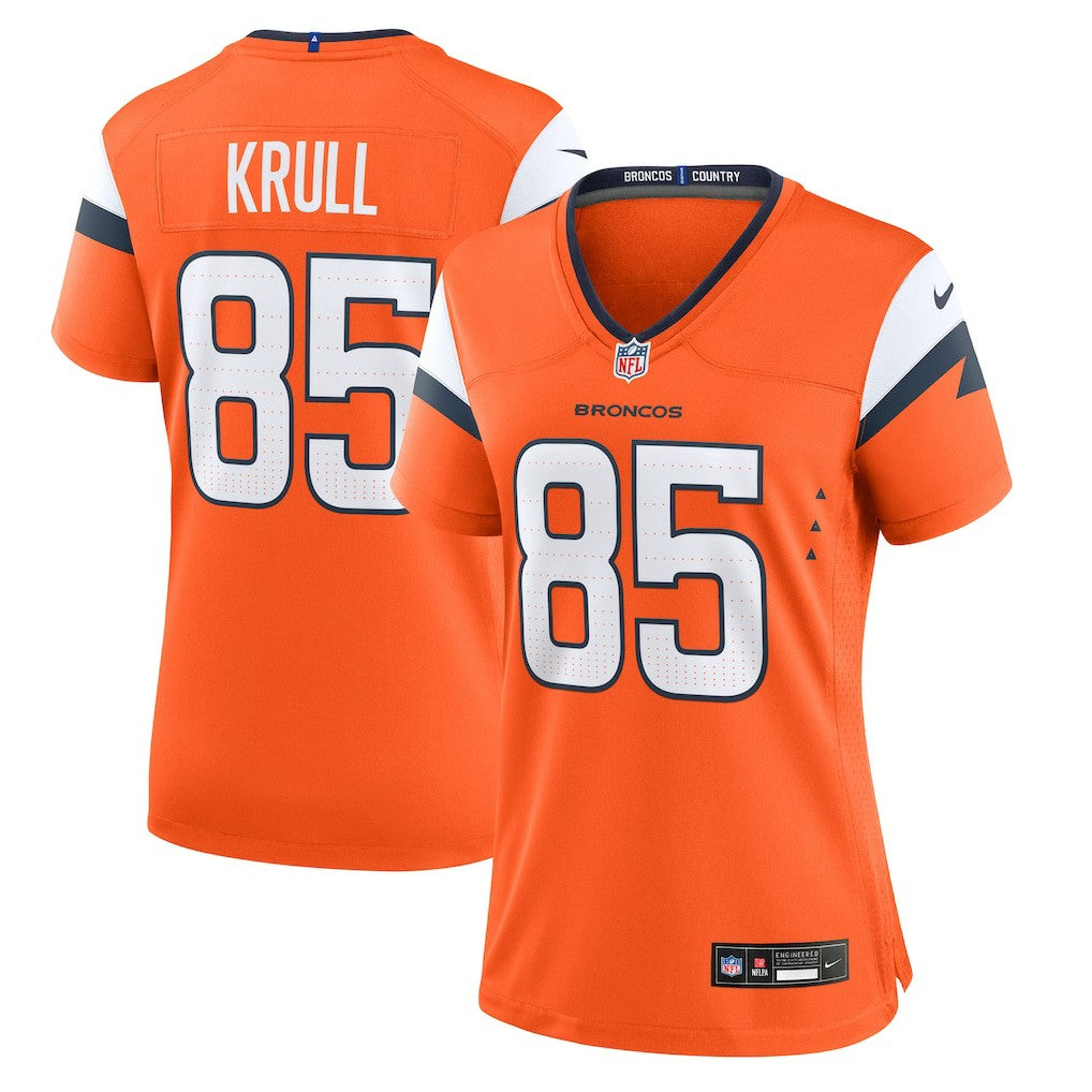 Lucas Krull Denver Broncos Women's Team Game Jersey - Orange - Nike