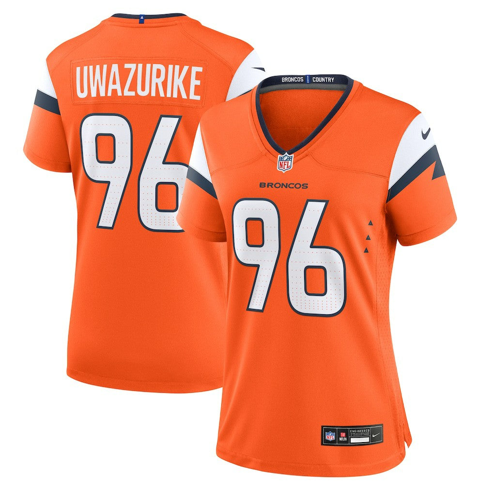 Eyioma Uwazurike Denver Broncos Women's Team Game Jersey - Orange - Nike