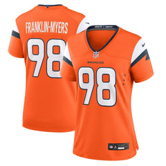 John Franklin-Myers Denver Broncos Women's Team Game Jersey - Orange - Nike