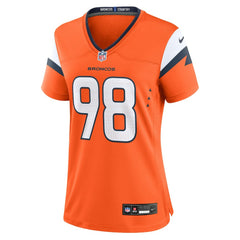 John Franklin-Myers Denver Broncos Women's Team Game Jersey - Orange - Nike