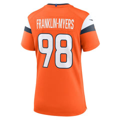 John Franklin-Myers Denver Broncos Women's Team Game Jersey - Orange - Nike