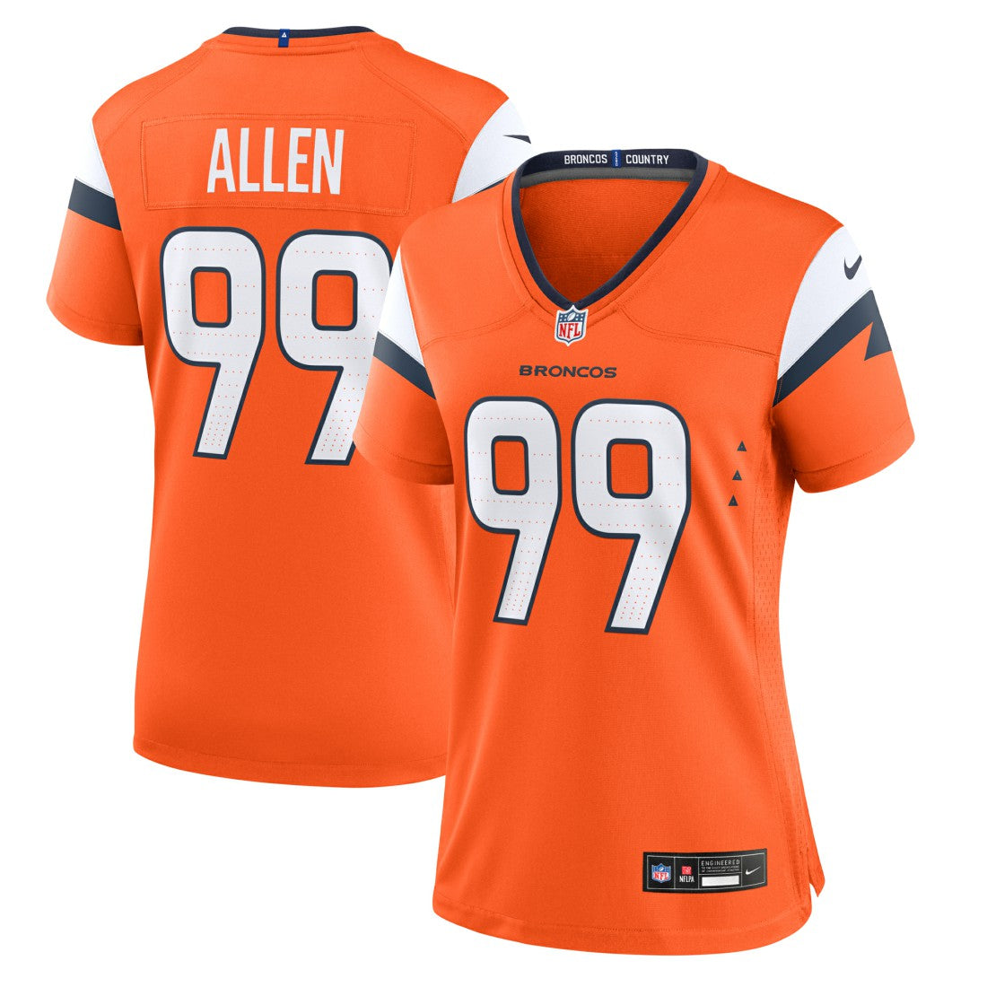 Zach Allen Denver Broncos Women's Team Game Jersey - Orange - Nike
