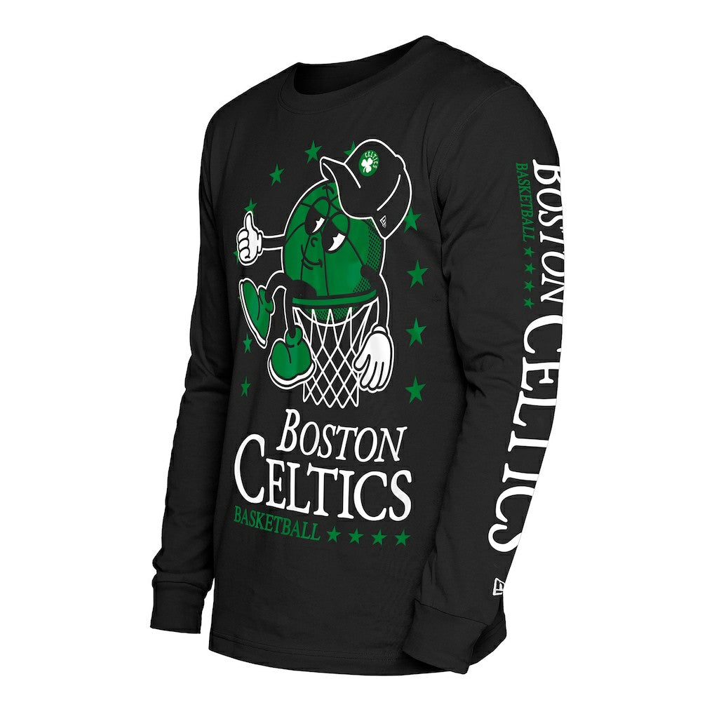 New Era Boston Celtics Old School Sport Long Sleeve T-Shirt Black