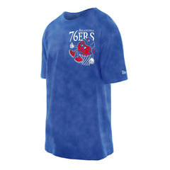 New Era Philadelphia 76ers Old School Sport Enzyme Wash Oversized T-Shirt Royal