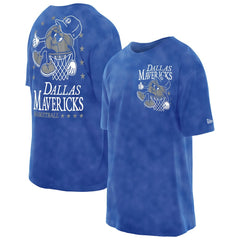 New Era Dallas Mavericks Old School Sport Enzyme Wash Oversized T-Shirt Blue