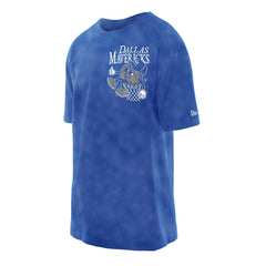 New Era Dallas Mavericks Old School Sport Enzyme Wash Oversized T-Shirt Blue
