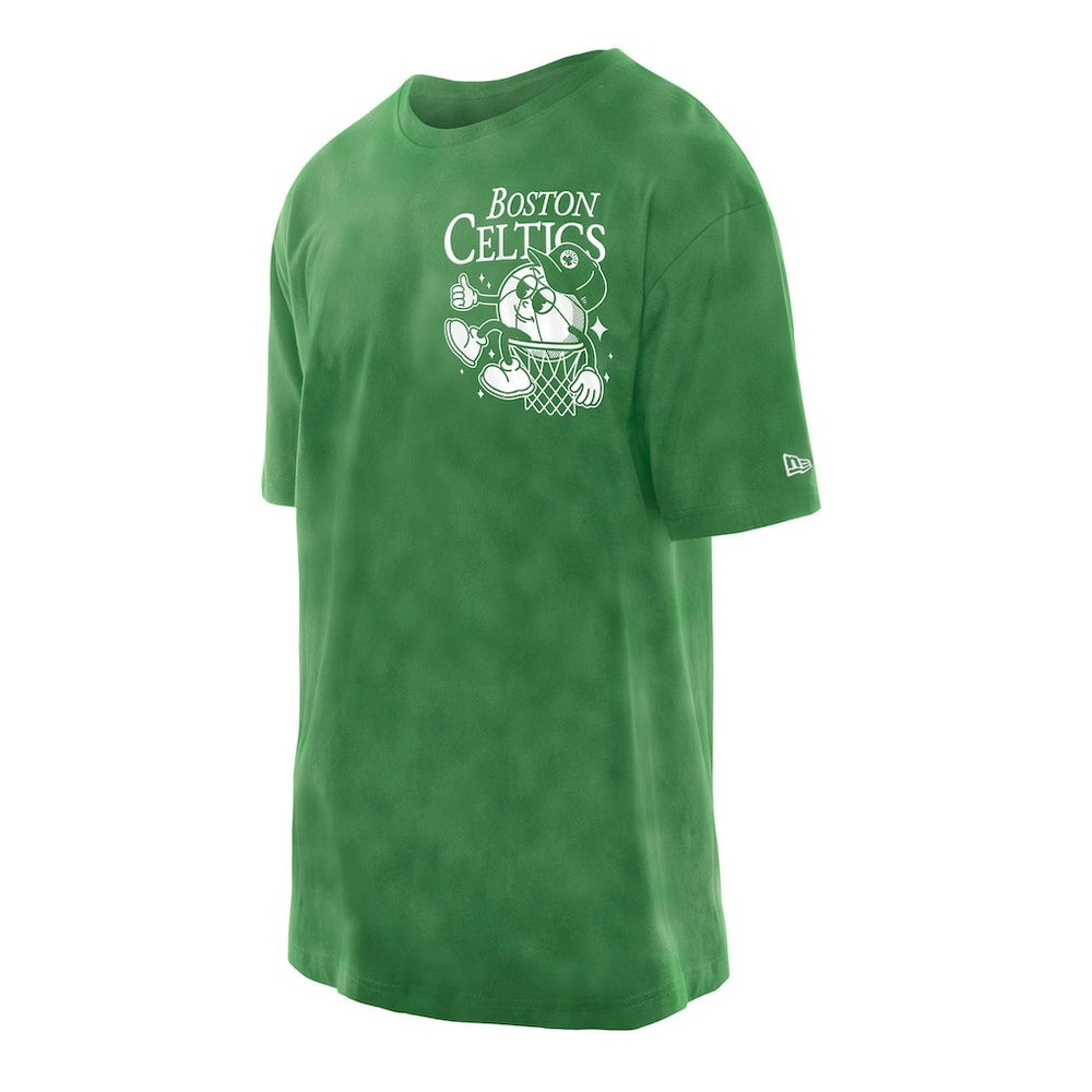 New Era Boston Celtics Old School Sport Enzyme Wash Oversized T-Shirt Kelly Green