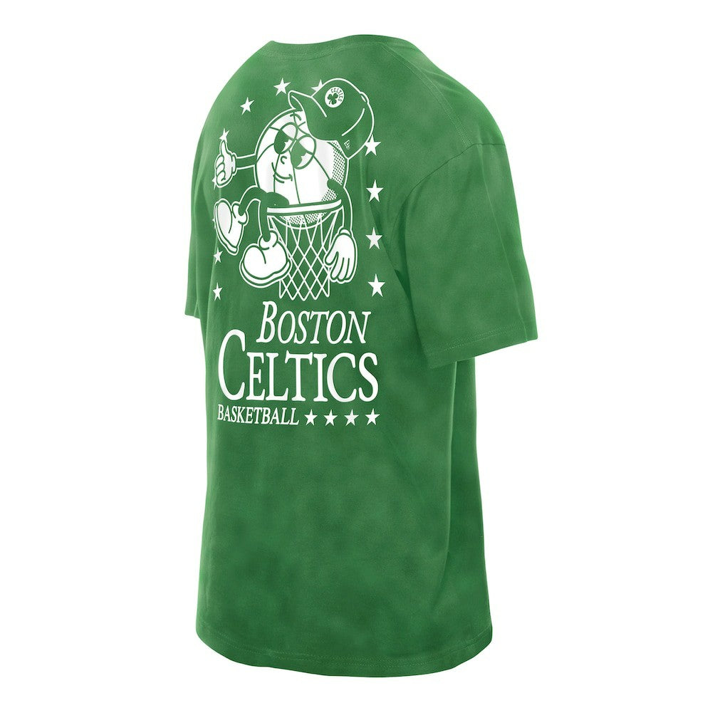 New Era Boston Celtics Old School Sport Enzyme Wash Oversized T-Shirt Kelly Green