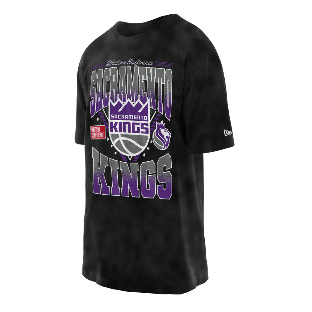 New Era Sacramento Kings Old School Sport Vintage Wash T-Shirt Black